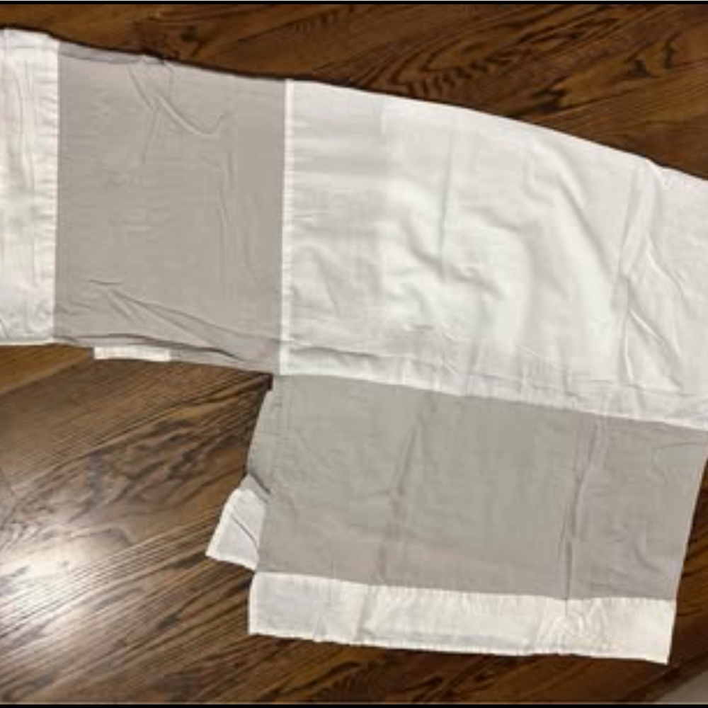 CoCaLo Two-Tone Grey/White Crib Bed Skirt